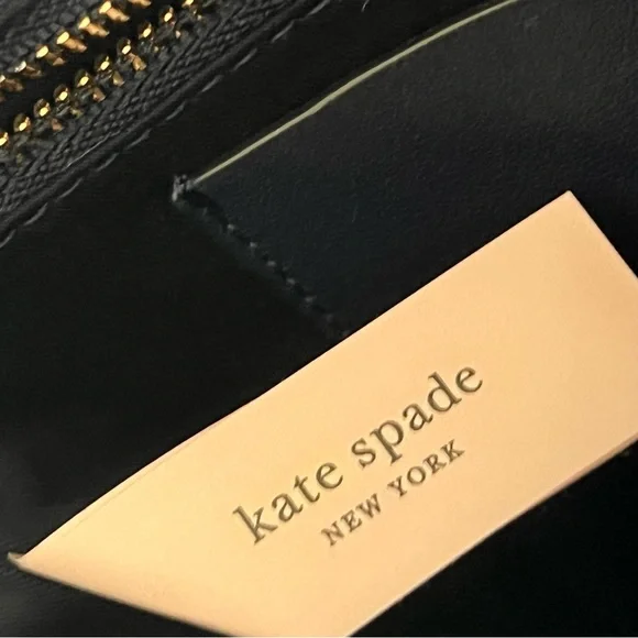 Kate Spade Sam Stripe Straw Medium Satchel Blue - Picture 14 of 16